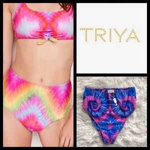 NWT Triya High Waist Hot Pant Tie Dye Bikini